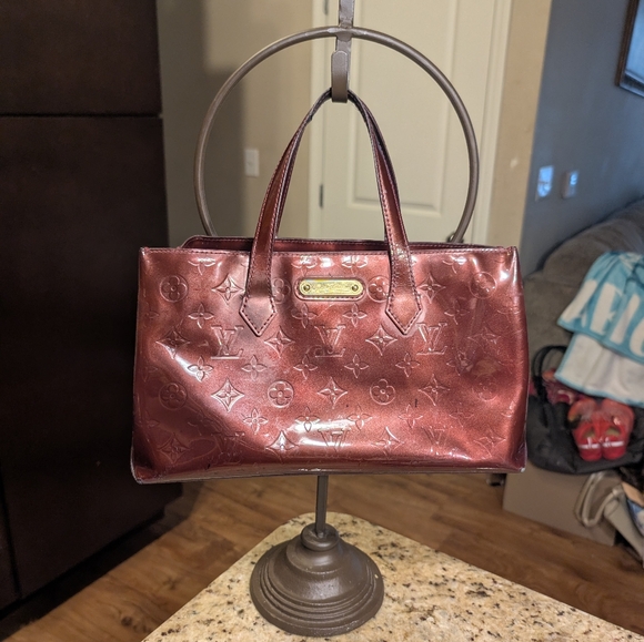 Authentic Louis Vuitton Shiny Burgundy Tote - Picture 1 of 7